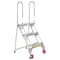 Vestil 51.9375 H 202 Stainless Steel Stainless Steel Folding Ladder W/Wheels, 3 Steps FLAD-3-SS - alternate 1
